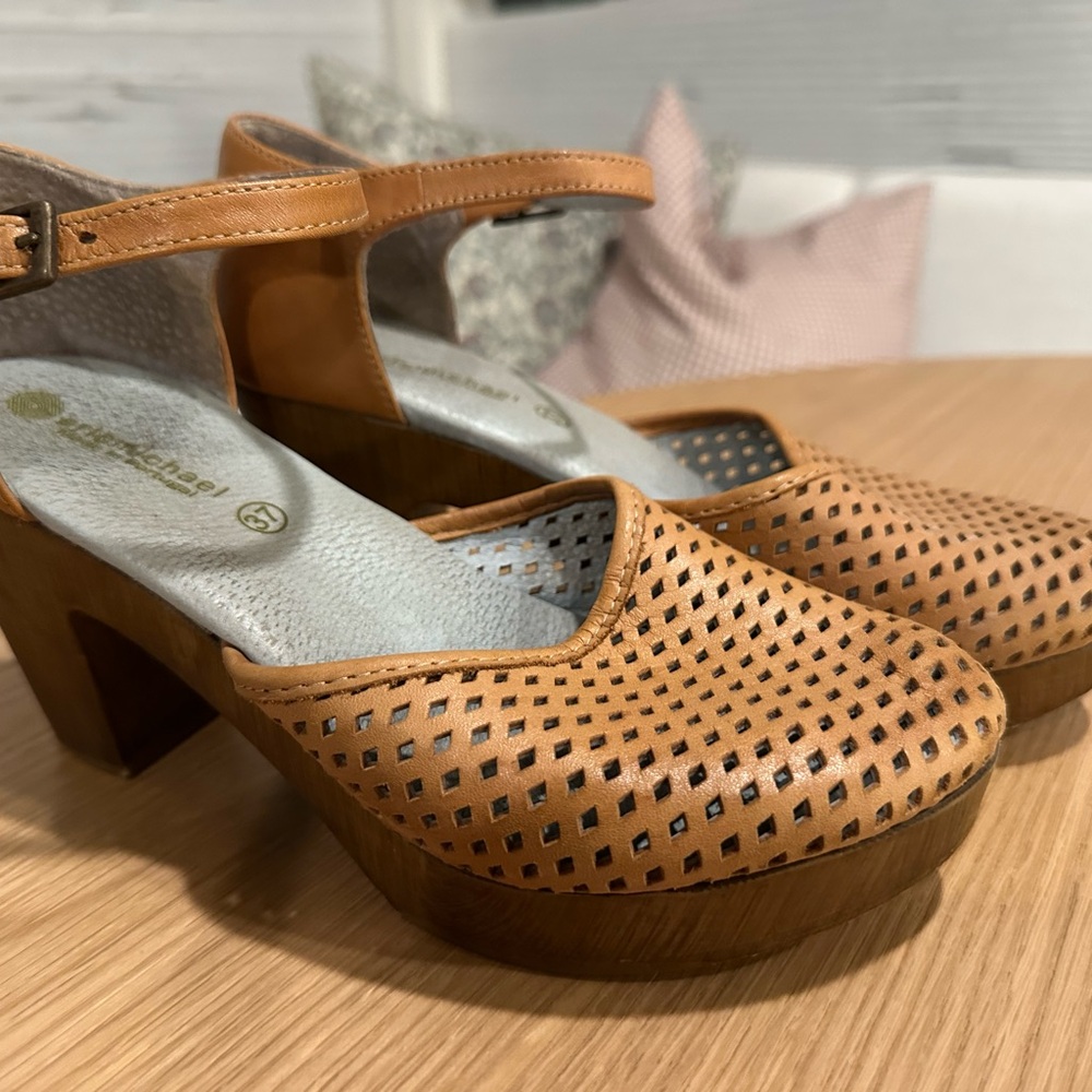 Eric Michael Tan Leather Platform Shoes
